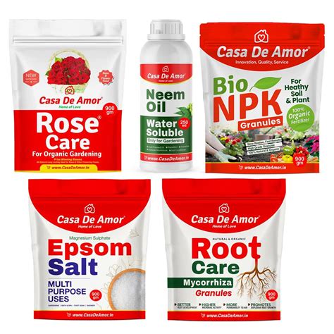 Casa De Amor Rose Care (900gm) | Water Soluble Neem Oil 250 ml | Bio ...