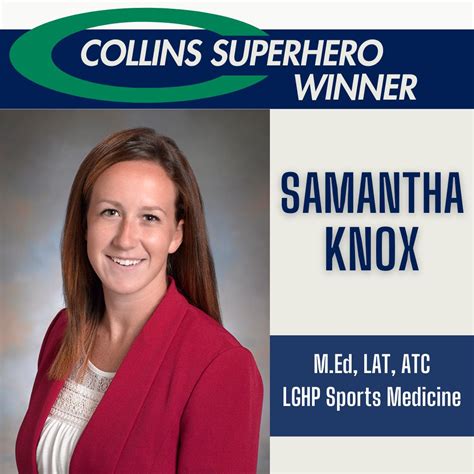 Collins Sports Medicine on LinkedIn: Congratulations to Samantha Knox ...