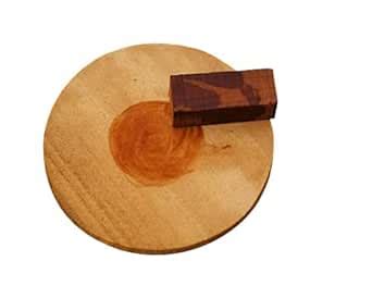 DEVAMA THE DIVINE Chandan Rubbing Stone chakla Pata with RED Sandalwood ...