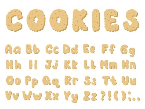 Englische Alphabet-Cracker-Cookies Vektorgrafiken | Premium Vektor