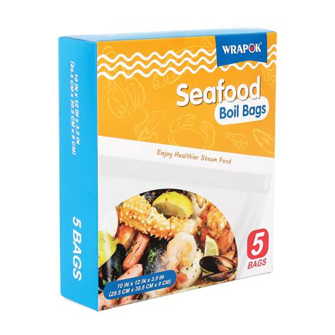 Amazon.com: WRAPOK Seafood Boil Bags 5 Pack Small Cooking Bag Seasoning ...