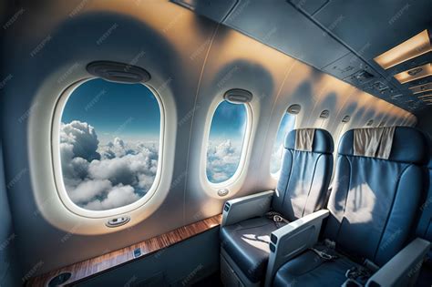 Premium Photo | Explore the skies in comfort empty airline plane seats ...