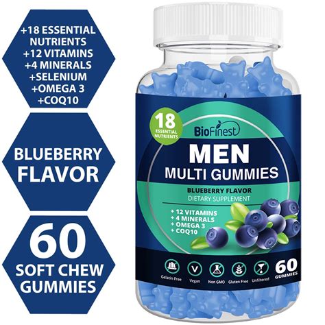 Biofinest Men MultiVitamins Gummy Supplement - 18 Minerals Vitamin A B ...