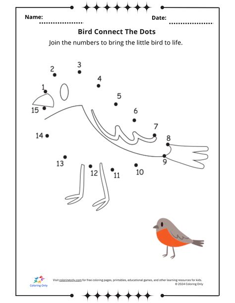 Bird Connect The Dots Free Printable Worksheet