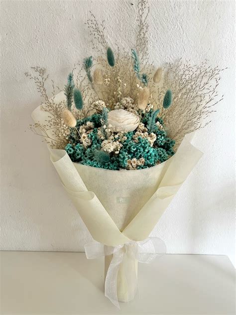 Turquoise midi bouquet – DRIED&DAINTY