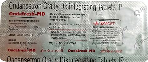 Ondafresh Md 4 MG Tablet (10): Uses, Side Effects, Price & Dosage ...