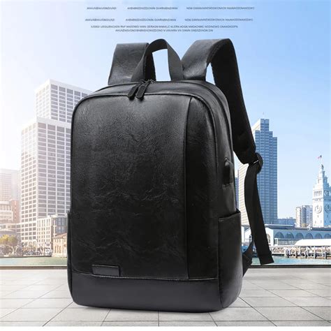 Leather Backpack Laptop Bag Slim Unisex Ultralight Backpack – CRAZE