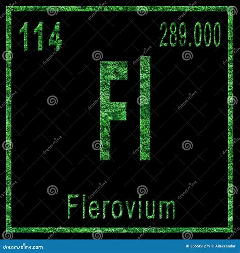 Flerovium Fl Chemical Element Of Periodic Table Isolated On White Background. Metallic Symbol Of ...