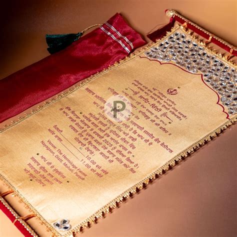Celebration Surkh Palki Sahe Chithi Set with Screen Printed Scroll ...