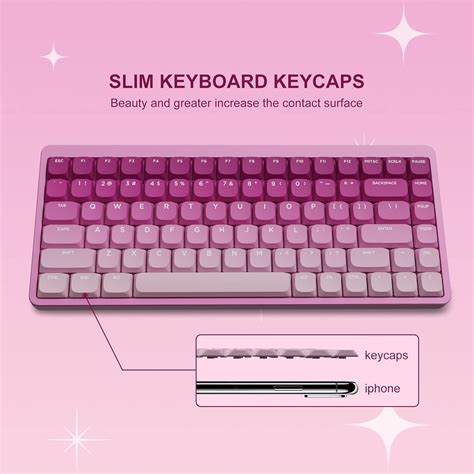 Buy Gradient Pink Keycaps 132 Keys, Slim Low Profile Double Shot Keycap ...