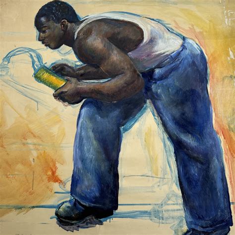 Modern African Man Oil Paintings African Artist Reggie Quao 1980 Oil