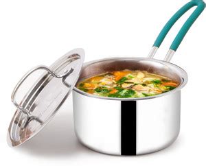 The Indus Valley Triply Stainless Steel Sauce/Milk Pan with Steel Lid-7 ...