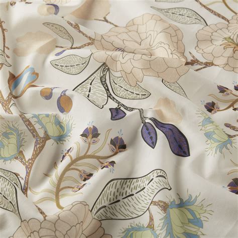 Light Cream Marigold Cotton Scarf| İpekevi