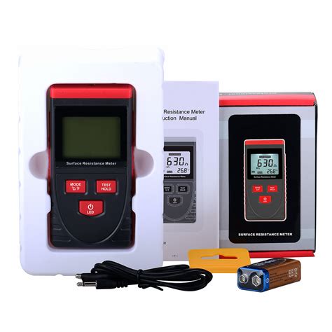 WINTACT Surface Resistance Tester Handheld LCD Digital Display Resista ...