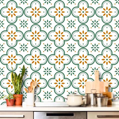 Brandian Wall Tile Stickers Waterproof, Peel and Stick Moroccan Tile ...