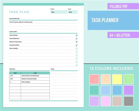 Image result for Printable Task Planner