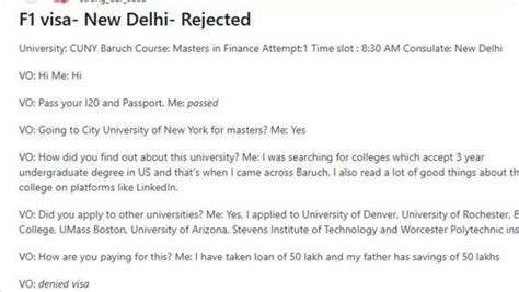 Indian student denied US Visa for one direct answer, here's what it was ...