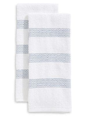 Ensemble de linges à vaisselle en mélange de coton avec motif en zigzag ...