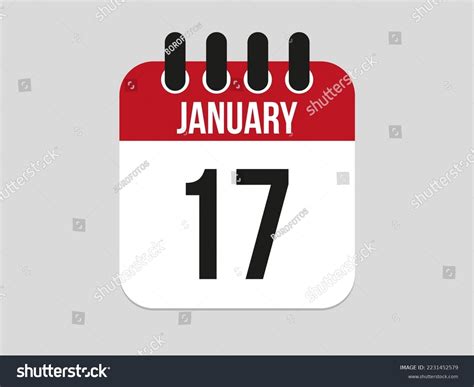 17 January Calendar Icon Calendar Template Stock Vector (Royalty Free ...