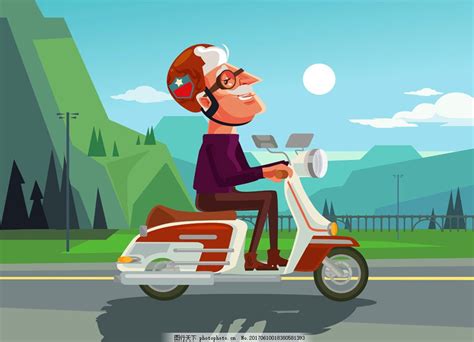 骑摩托车的男人漫画图片_动漫人物_动漫卡通_图行天下图库