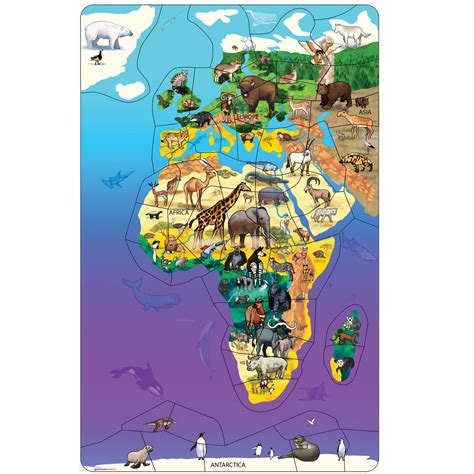Animal Magnetism® Magnetic Wildlife Map Puzzle: Eurasia & Africa | Michaels