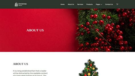 Christmas Decor WordPress Website Template