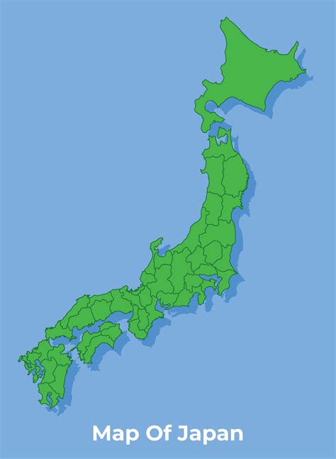 Detailed map of Japan country in green vector illustration 36062777 Vector Art at Vecteezy