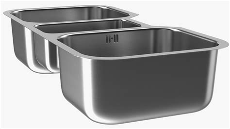 3D model Undermount Triple Bowl Kitchen Sink | 3D Molier International