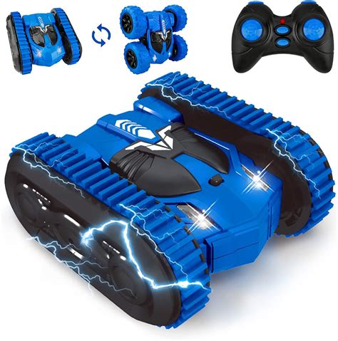 Amazon.com: RC Stunt Car by Vooteen, Remote Control Car 4WD 2.4GHz, 2 in 1 Tire Switching Double ...