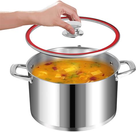 Amazon.com: HOMICHEF Small Stock Pot 4 Quart Nickel Free Stainless ...