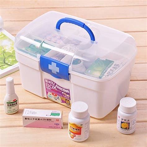 TOPHAVEN Plastic First Aid Emergency Medical Kit Box with Tray and ...