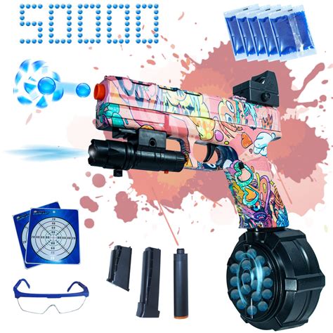 Gel Ball Blaster Pistol JM-X2 Splatter Gun with Drum, Manual ...