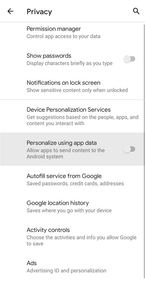 Android Turn This Off Setting Privacy 的图像结果