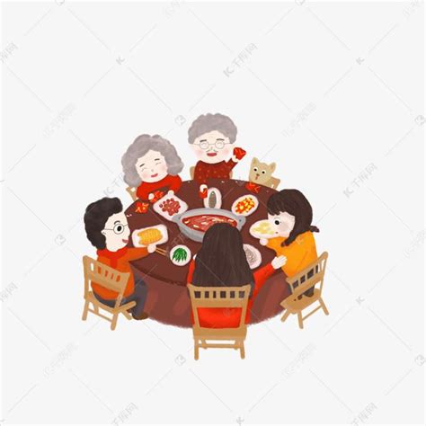 新春佳节欢聚一堂阖家团圆素材图片免费下载-千库网