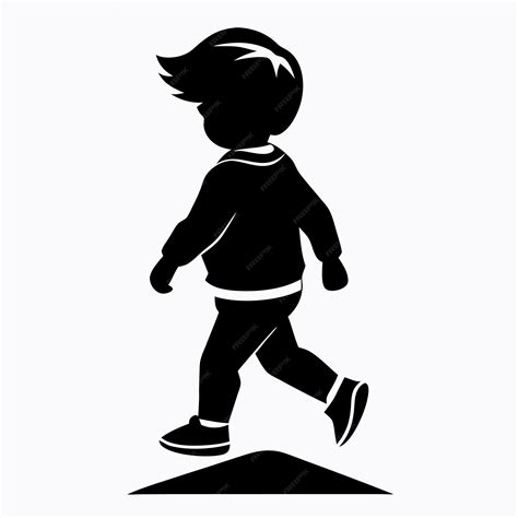 Child Striding Walking Child Symbol silhouette vector illustration ...