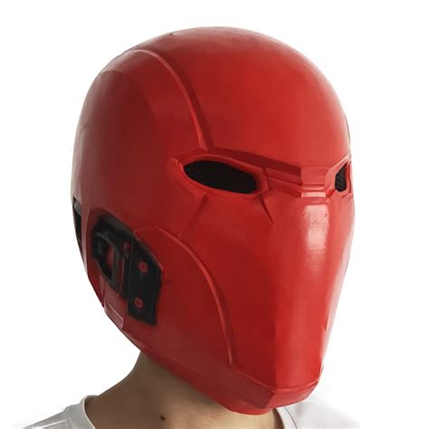 Buy Red Hood Mask Rebirth Latex Helmet Costume Props for Halloween ...