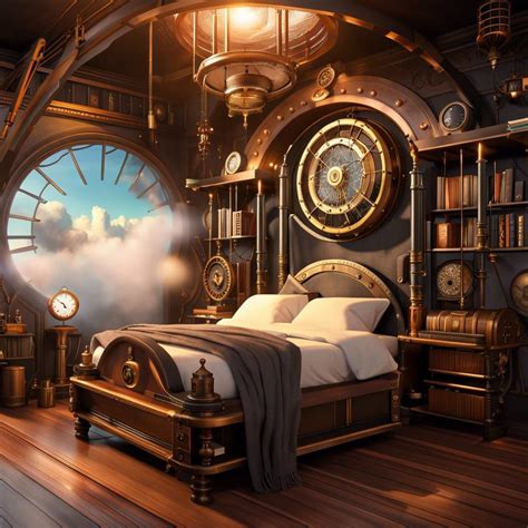 Captain's Quarters on a Steampunk Airship v2 - AI Generated Artwork ...