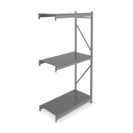 Tennsco Add-On Bulk Storage Rack, 24 in D, 48 in W, 3 Shelves, Gray ...