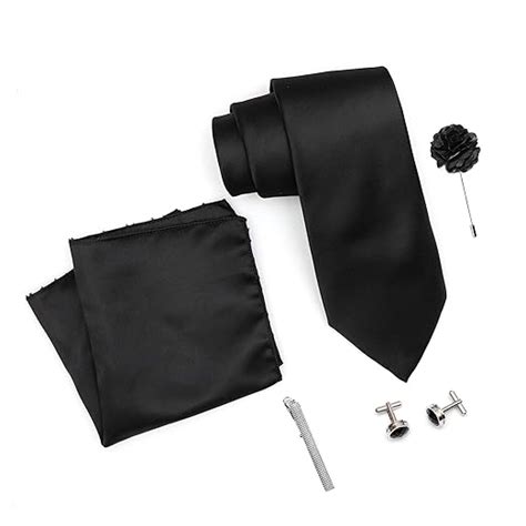 Buy RIZORO Tie for Men – Solid Silk Neck Ties Set with Cufflinks Flower ...