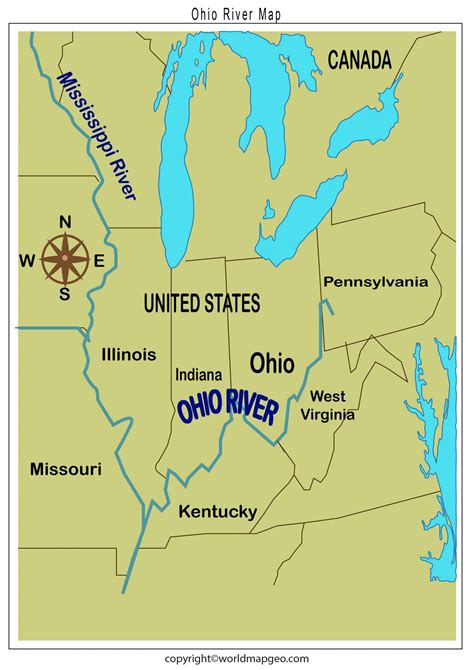 Ohio River Map - Where Ohio river valley is located?