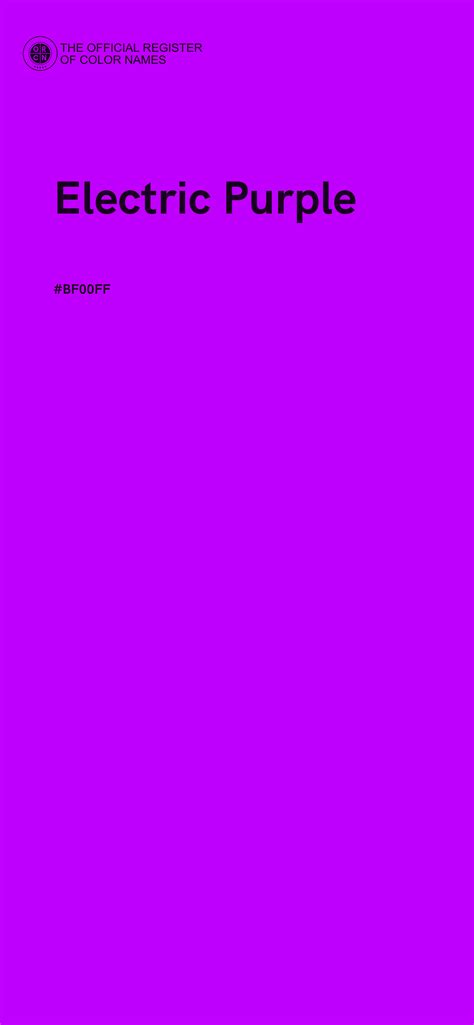 Electric Purple color - #BF00FF - The Official Register of Color Names