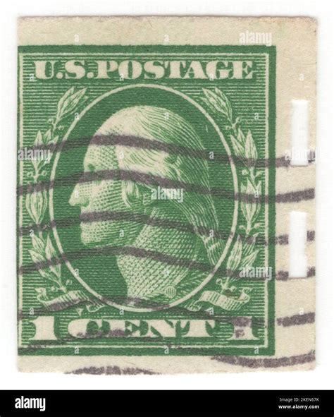 USA - 1908: An 1 cent green postage stamp depicting portrait of George ...