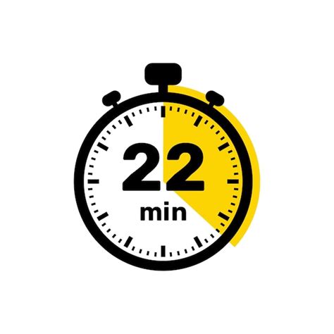 Premium Vector | 22 minutes analog clock icon white background design