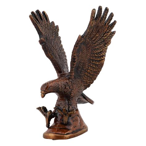Buy Jaszz Art Brass Eagle Statue Flying Hawk Sculpture Feng Shui ...