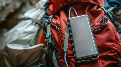 Backpacker battery packs and travel power solutions organized before departure