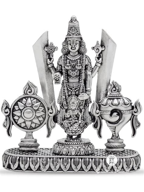 925 Oxidised Silver Sangu Sakkaram Namam With Balaji Idol - Silver Palace