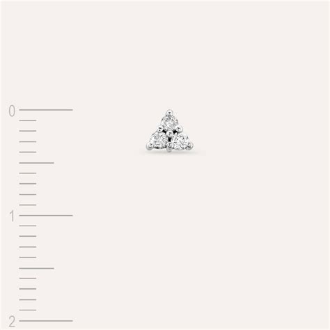 Triangle Diamond White Gold Mini Single Earring