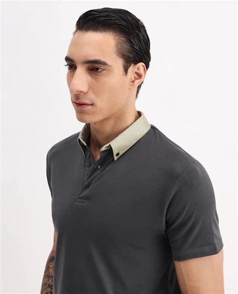 Rare Rabbit Men's Ringer-1 Olive Cotton Printed Regular Fit Half Sleev