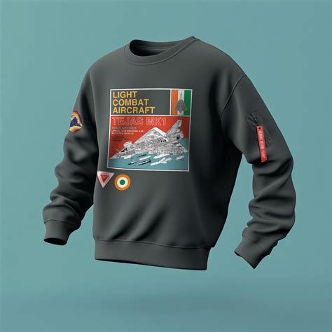 Indian Air Force: LCA Tejas MK1 Oversized Dark Grey Sweatshirt– A47