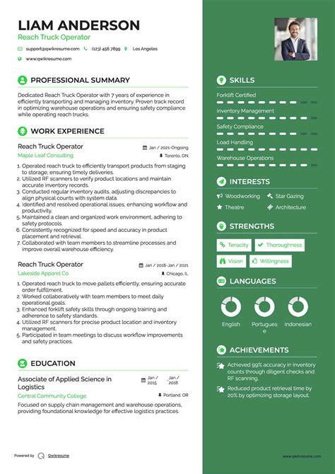 10+ Reach Truck Operator Resume Samples & Templates for 2025